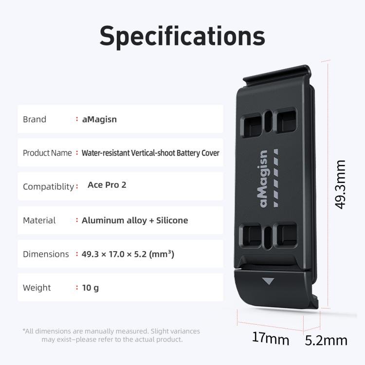 For Insta360 Ace Pro 2 aMagisn Water - resistant Vertical Shooting Battery Side Cover Compatible with Quick - Release Adapters - ORIWHIZaMagisnDJI & Insta360 AccessoriesInsta360 Ace Series