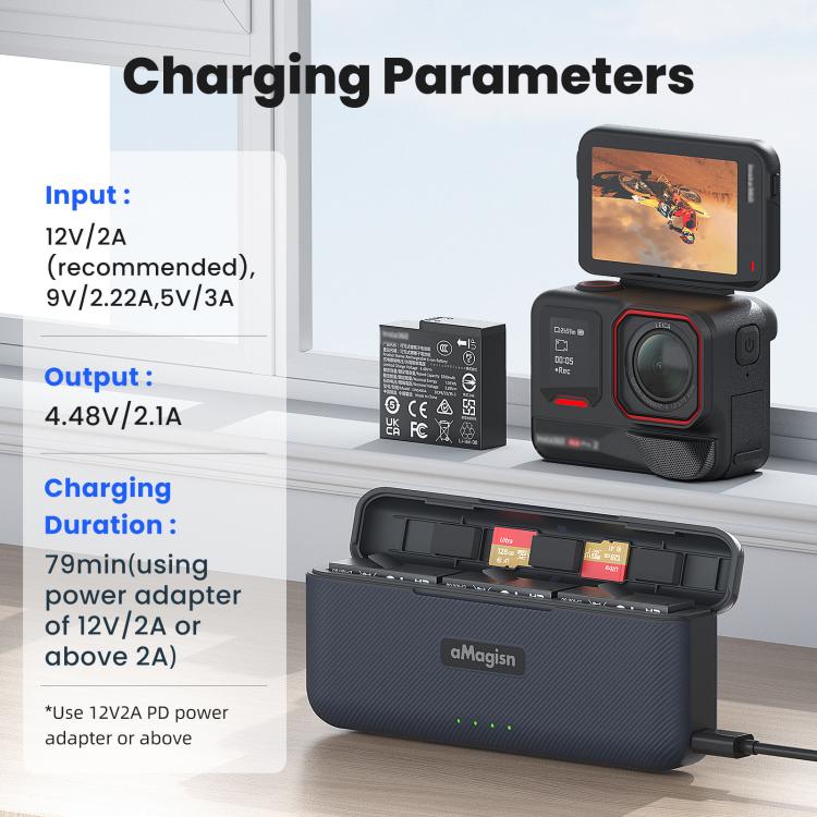 For Insta360 Ace Pro 2 Battery aMagisn Fast Charging Box Charger Storage Compartment, aMagisn - ORIWHIZaMagisnDJI & Insta360 AccessoriesInsta360 Ace Series