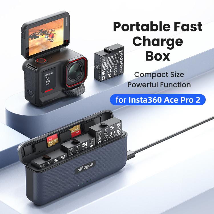 For Insta360 Ace Pro 2 Battery aMagisn Fast Charging Box Charger Storage Compartment, aMagisn - ORIWHIZaMagisnDJI & Insta360 AccessoriesInsta360 Ace Series