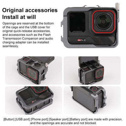 For Insta360 Ace Pro 2 Metal Protective Cage Adapter Frame - ORIWHIZDJI & Insta360 AccessoriesInsta360 Ace SeriesProtection & Cases