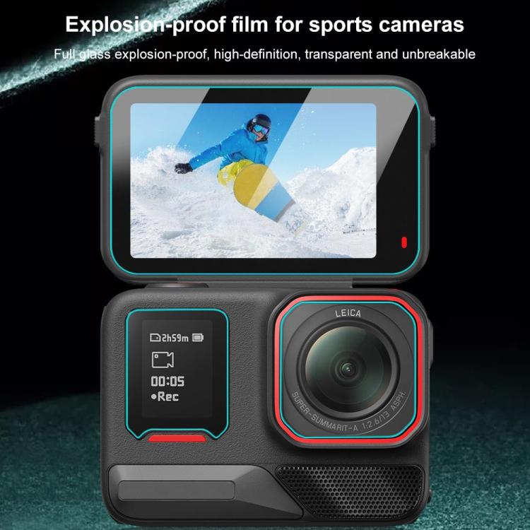 For Insta360 Ace Pro 2 PULUZ 3 in 1 Rear & Front Screen and Lens Tempered Glass Film, For Insta360 Ace Pro 2 - ORIWHIZDJI & Insta360 AccessoriesInsta360 Ace SeriesProtection & Cases