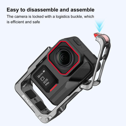 For Insta360 Ace Pro 2 PULUZ Aluminum Alloy Protective Cage Rig Dual Cold Shoe Housing Frame, For Insta360 Ace Pro 2 Meta Cage - ORIWHIZDJI & Insta360 AccessoriesInsta360 Ace SeriesProtection & Cases