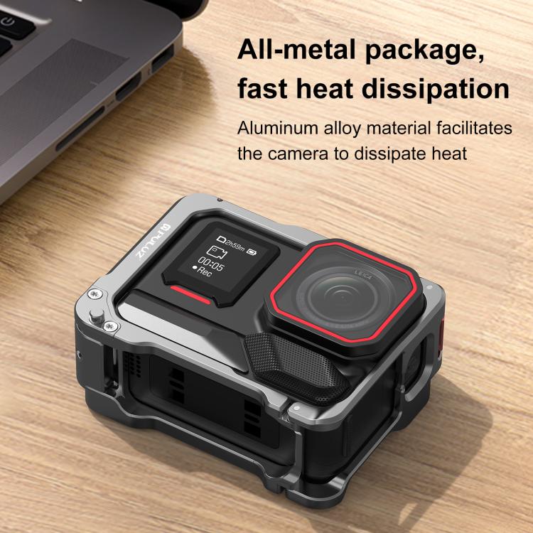 For Insta360 Ace Pro 2 PULUZ Aluminum Alloy Protective Cage Rig Dual Cold Shoe Housing Frame, For Insta360 Ace Pro 2 Meta Cage - ORIWHIZDJI & Insta360 AccessoriesInsta360 Ace SeriesProtection & Cases