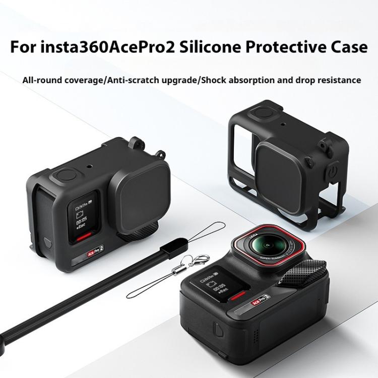 For Insta360 Ace Pro 2 Silicone Protective Case with Wrist Strap & Lens Cover, For Insta360 Ace Pro 2 - ORIWHIZDJI & Insta360 AccessoriesInsta360 Ace SeriesProtection & Cases