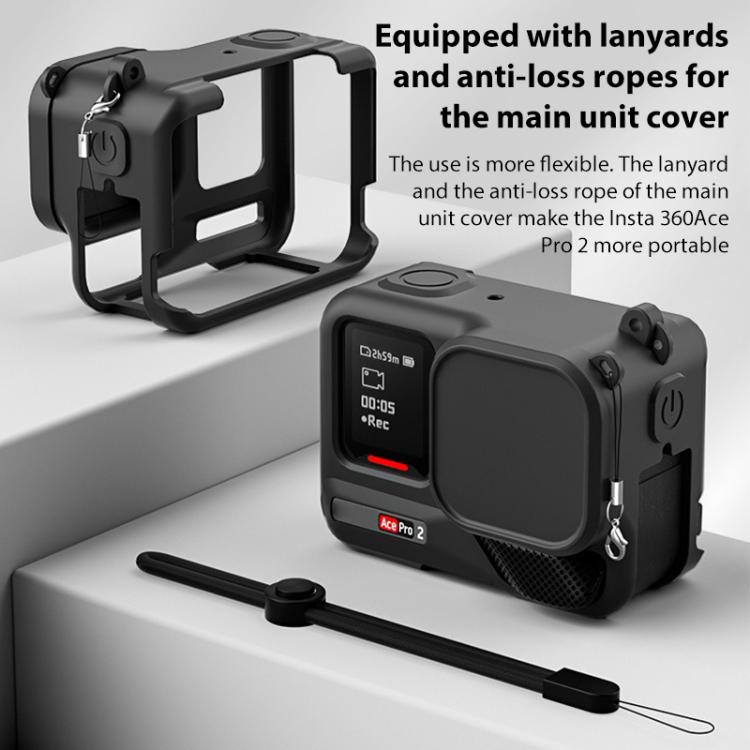 For Insta360 Ace Pro 2 Silicone Protective Case with Wrist Strap & Lens Cover, For Insta360 Ace Pro 2 - ORIWHIZDJI & Insta360 AccessoriesInsta360 Ace SeriesProtection & Cases