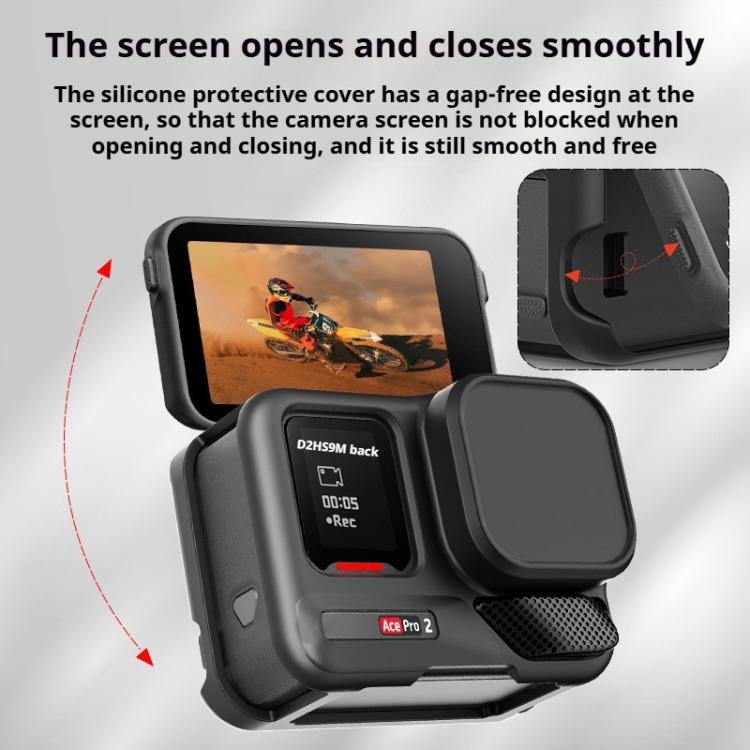 For Insta360 Ace Pro 2 Silicone Protective Case with Wrist Strap & Lens Cover, For Insta360 Ace Pro 2 - ORIWHIZDJI & Insta360 AccessoriesInsta360 Ace SeriesProtection & Cases
