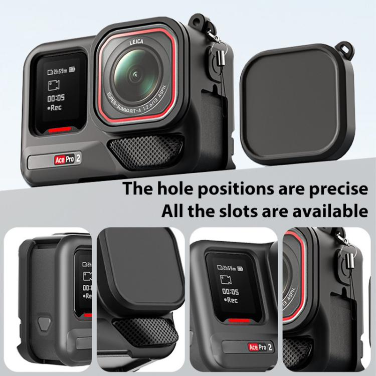For Insta360 Ace Pro 2 Silicone Protective Case with Wrist Strap & Lens Cover, For Insta360 Ace Pro 2 - ORIWHIZDJI & Insta360 AccessoriesInsta360 Ace SeriesProtection & Cases