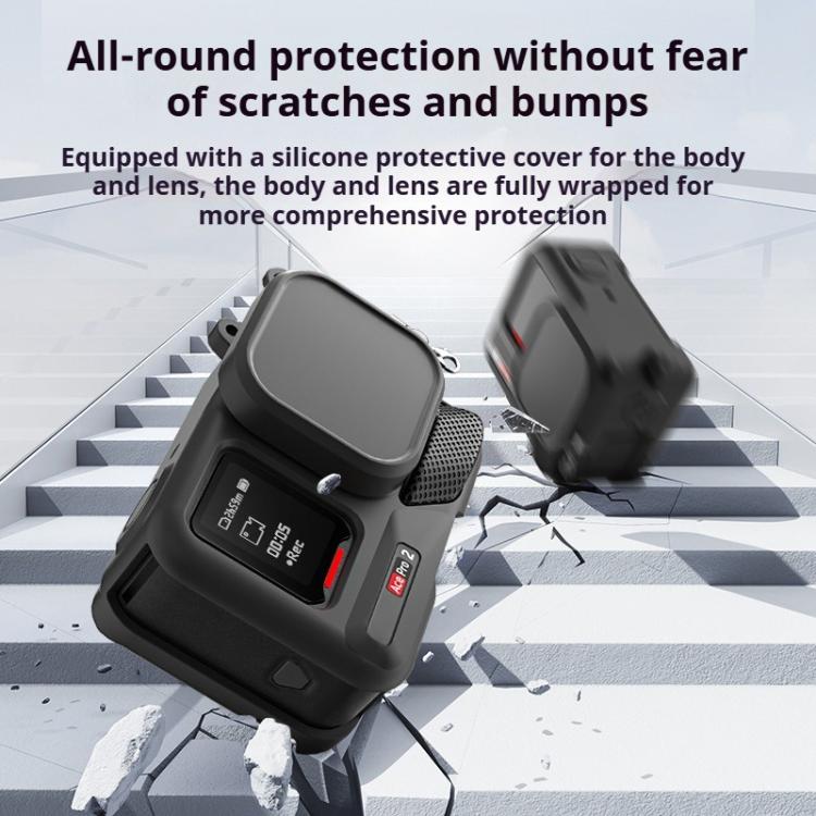 For Insta360 Ace Pro 2 Silicone Protective Case with Wrist Strap & Lens Cover, For Insta360 Ace Pro 2 - ORIWHIZDJI & Insta360 AccessoriesInsta360 Ace SeriesProtection & Cases
