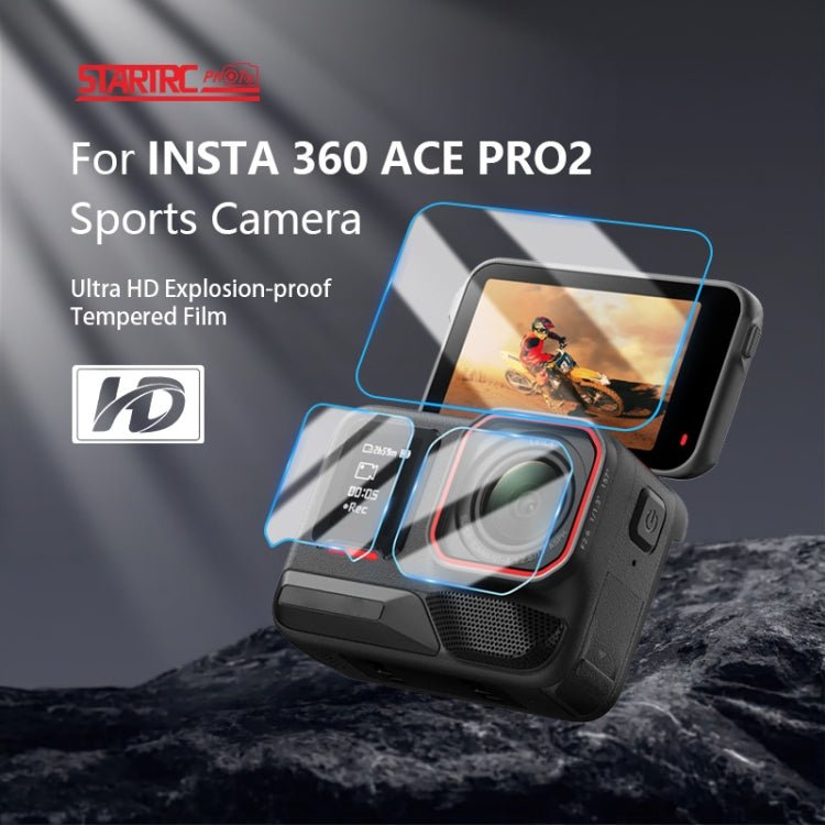 For Insta360 Ace Pro 2 STARTRC 2 Sets 3 in 1 Rear & Front Screen + Lens Tempered Glass Film, For Insta360 Ace Pro 2 - ORIWHIZDJI & Insta360 AccessoriesInsta360 Ace SeriesProtection & Cases
