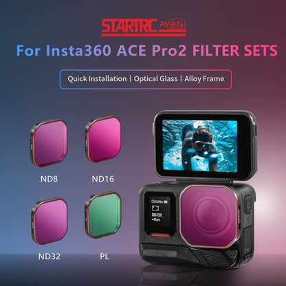 For Insta360 Ace Pro 2 STARTRC 4 in 1 PL ND8 ND16 ND32 Camera Lens Filter, For Insta360 Ace Pro 2 - ORIWHIZDJI & Insta360 AccessoriesInsta360 Ace SeriesLen Accessories