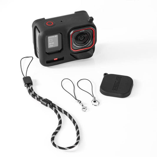 جراب سيليكون أصلي لكاميرا Insta360 Ace Pro 2 STARTRC مع غطاء عدسة وحبل تعليق - ملحقات ORIWHIZDJI و Insta360، سلسلة Insta360 Ace، حماية وحافظات