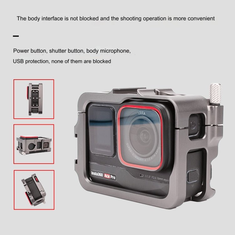For Insta360 Ace Pro / Ace Aluminum Alloy Metal Rabbit Cage Frame, Aluminum Alloy Cage - ORIWHIZDJI & Insta360 AccessoriesInsta360 Ace SeriesProtection & Cases
