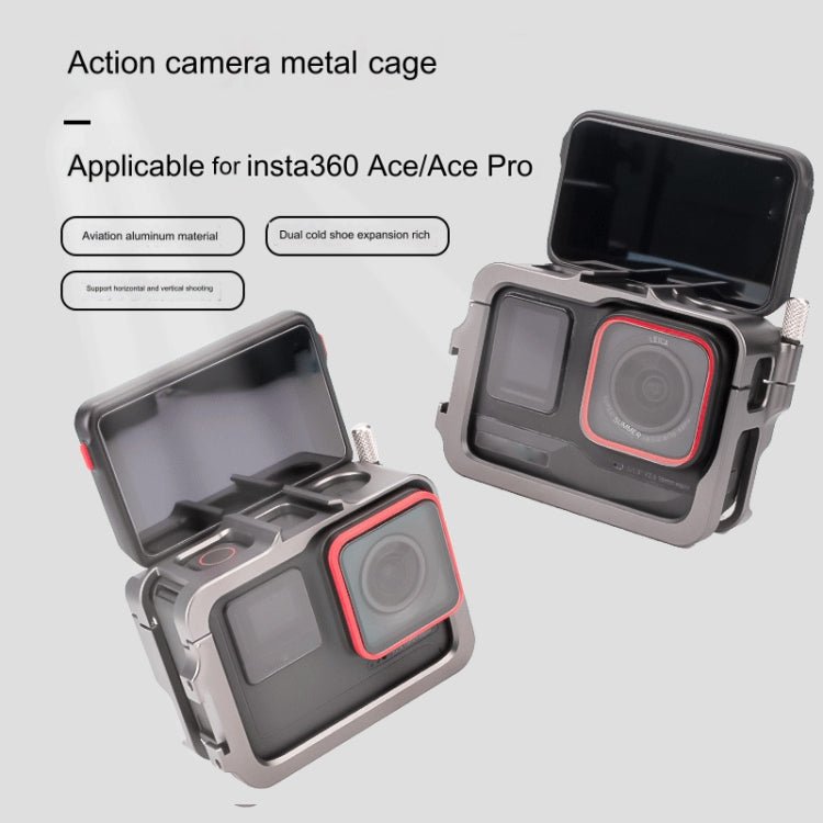 For Insta360 Ace Pro / Ace Aluminum Alloy Metal Rabbit Cage Frame, Aluminum Alloy Cage - ORIWHIZDJI & Insta360 AccessoriesInsta360 Ace SeriesProtection & Cases