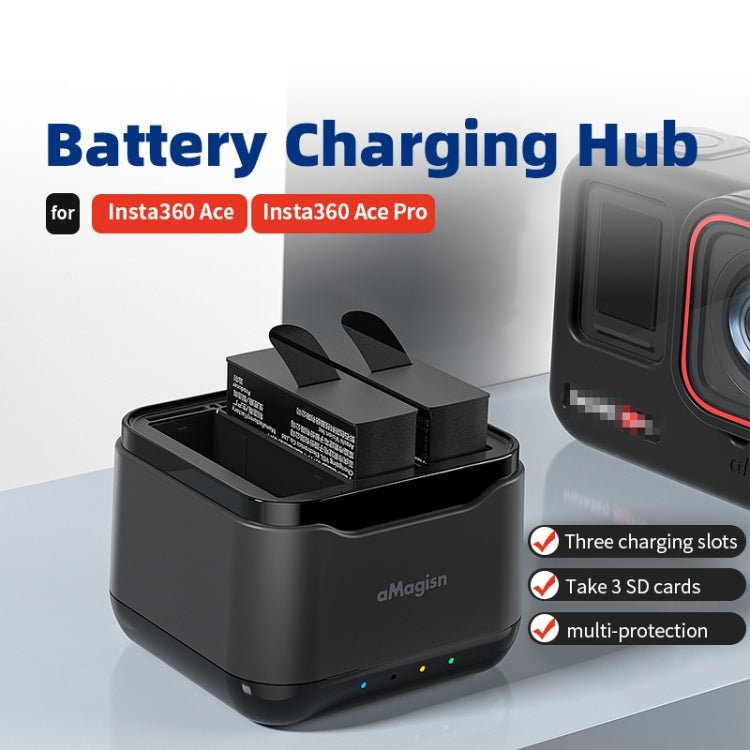 For Insta360 Ace Pro / Ace aMagisn 3 Slots Battery Charger Charging Hub, For Insta360 Ace Pro / Ace - ORIWHIZaMagisnDJI & Insta360 AccessoriesInsta360 Ace Series