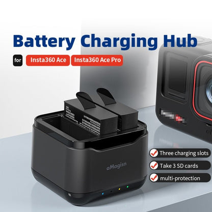 For Insta360 Ace Pro / Ace aMagisn 3 Slots Battery Charger Charging Hub, For Insta360 Ace Pro / Ace - ORIWHIZaMagisnDJI & Insta360 AccessoriesInsta360 Ace Series