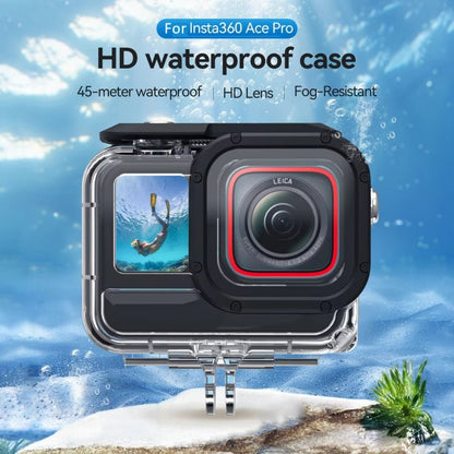 For Insta360 Ace Pro Camera TELESIN 45m Waterproof Case Underwater Diving Housing Cover, Waterproof Case - ORIWHIZDJI & Insta360 AccessoriesInsta360 Ace SeriesProtection & Cases