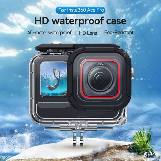 For Insta360 Ace Pro Camera TELESIN 45m Waterproof Case Underwater Diving Housing Cover, Waterproof Case - ORIWHIZDJI & Insta360 AccessoriesInsta360 Ace SeriesProtection & Cases