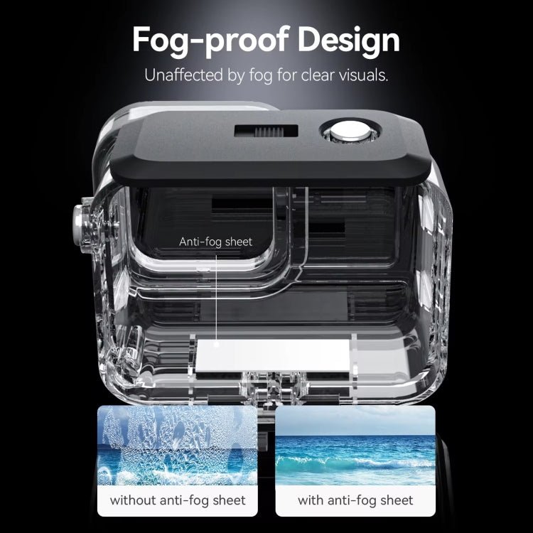 For Insta360 Ace Pro Camera TELESIN 45m Waterproof Case Underwater Diving Housing Cover, Waterproof Case - ORIWHIZDJI & Insta360 AccessoriesInsta360 Ace SeriesProtection & Cases