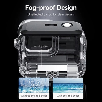 For Insta360 Ace Pro Camera TELESIN 45m Waterproof Case Underwater Diving Housing Cover, Waterproof Case - ORIWHIZDJI & Insta360 AccessoriesInsta360 Ace SeriesProtection & Cases