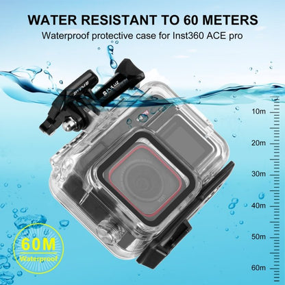 For Insta360 Ace Pro PULUZ 60m Underwater Waterproof Housing Case with Base Adapter & Screw, For Insta360 Ace Pro Underwater Case - ORIWHIZDJI & Insta360 AccessoriesInsta360 Ace SeriesProtection & Cases