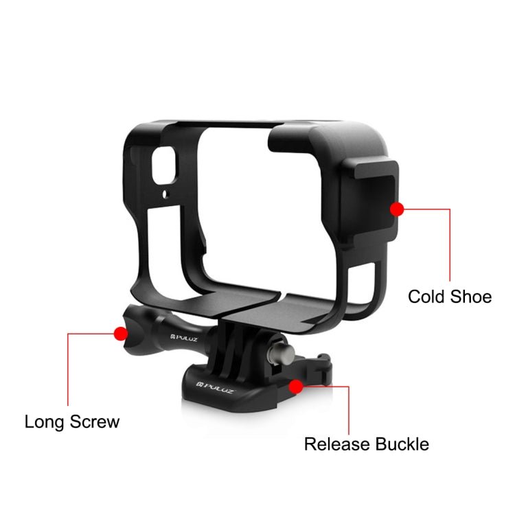 For Insta360 Ace Pro PULUZ Plastic Cage Expansion Adapter Frame with Cold Shoe Base, For Insta360 Ace Pro Plastic Cage - ORIWHIZDJI & Insta360 AccessoriesInsta360 Ace SeriesProtection & Cases