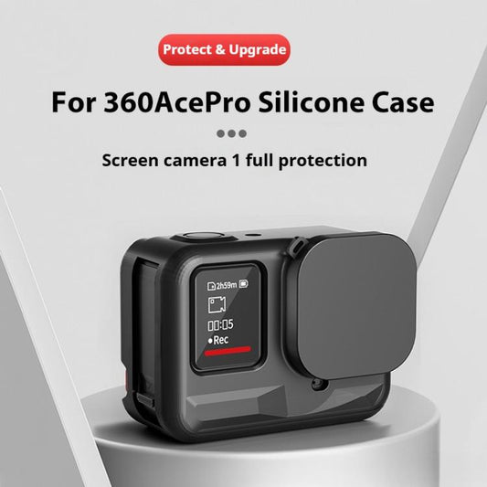 جراب حماية سيليكون لكاميرا Insta360 Ace Pro مع حزام للمعصم وغطاء للعدسة، متوافق مع كاميرا Insta360 Ace Pro - أصلي من WHIZDJI وملحقات Insta360، سلسلة Insta360 Ace، حماية وحافظات