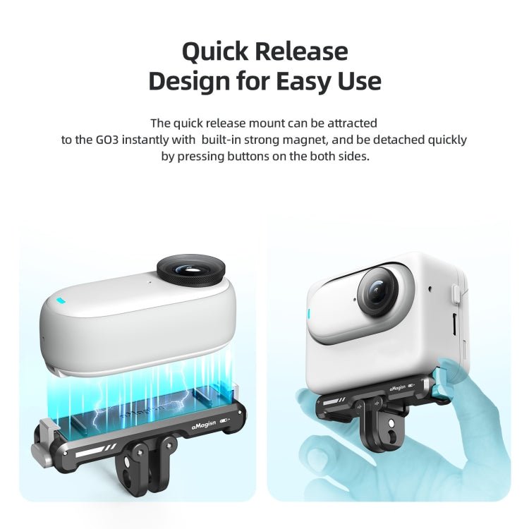 For Insta360 GO 3 / 3S aMagisn Magnetic Fast Disassembly Bottom Seat Bracket Sports Camera Accessories - ORIWHIZaMagisnDJI & Insta360 AccessoriesInsta360 GO Series