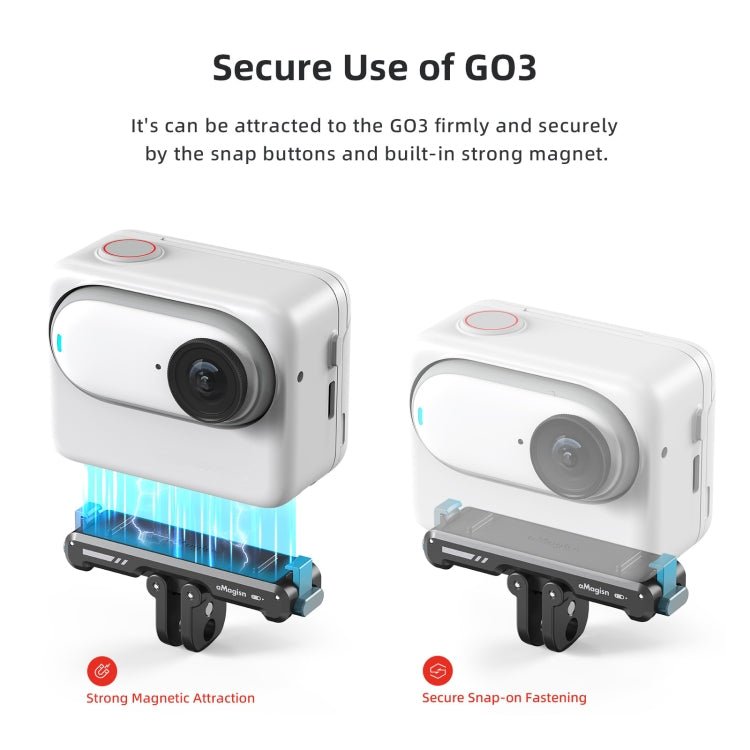 For Insta360 GO 3 / 3S aMagisn Magnetic Fast Disassembly Bottom Seat Bracket Sports Camera Accessories - ORIWHIZaMagisnDJI & Insta360 AccessoriesInsta360 GO Series