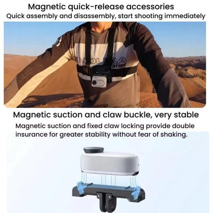 For Insta360 GO 3 / 3S HEPAIL AC - 08 Aluminium Alloy Magnetic Quick Release Base, AC - 08 - ORIWHIZDJI & Insta360 AccessoriesHEPAILInsta360 GO Series