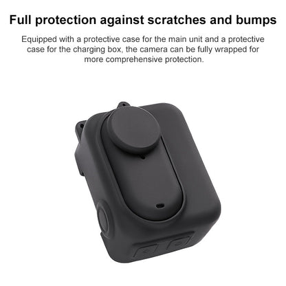 For Insta360 GO 3 Camera Body Charging Case Silicone Case with Lens Cap & Strap - ORIWHIZDJI & Insta360 AccessoriesInsta360 GO SeriesProtection & Cases