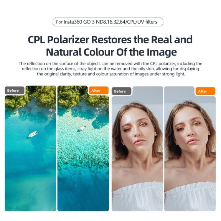 For Insta360 GO 3 / Go 2 AMagisn Lens Filters Waterproof Filter, ND8, ND16, ND32, ND64, UV, CPL, ND8+16+32, ND8+16+32+CPL, ND8+16+32+64 - ORIWHIZaMagisnDJI & Insta360 AccessoriesInsta360 GO Series