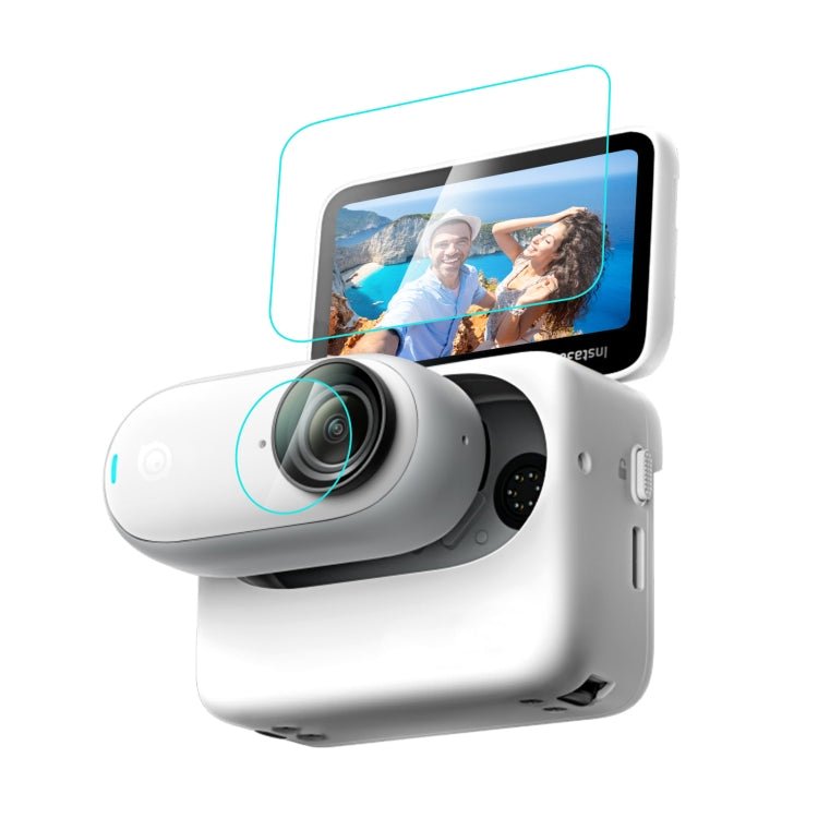 For Insta360 GO 3 PULUZ 2 in 1 Screen and Lens Tempered Glass Film, Tempered Glass Film - ORIWHIZDJI & Insta360 AccessoriesInsta360 GO SeriesProtection & Cases