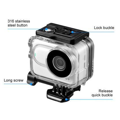 For Insta360 GO 3 PULUZ 60m Underwater Waterproof Housing Case with Base Adapter & Screw, Waterproof Housing Case - ORIWHIZDJI & Insta360 AccessoriesInsta360 GO SeriesProtection & Cases
