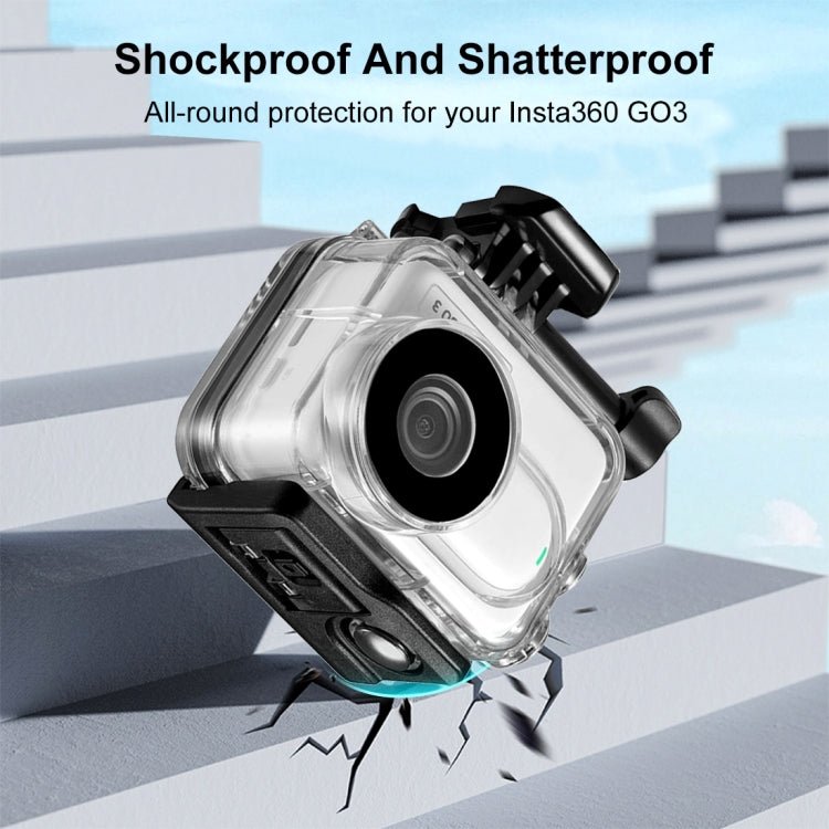 For Insta360 GO 3 PULUZ 60m Underwater Waterproof Housing Case with Base Adapter & Screw, Waterproof Housing Case - ORIWHIZDJI & Insta360 AccessoriesInsta360 GO SeriesProtection & Cases