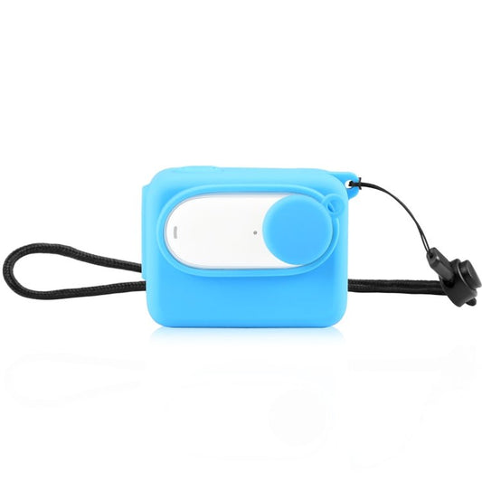 For Insta360 GO 3 PULUZ Camera Charging Case Silicone Case with Lens Cap & Strap, Silicone Case with Lens Cap(Black), Silicone Case with Lens Cap(Blue) - ORIWHIZDJI & Insta360 AccessoriesInsta360 GO SeriesProtection & Cases