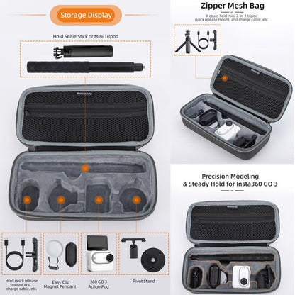 For Insta360 GO 3 Sunnylife Camera Set Storage Bag, For Insta360 GO 3 / GO 3S - ORIWHIZDJI & Insta360 AccessoriesInsta360 GO SeriesProtection & Cases