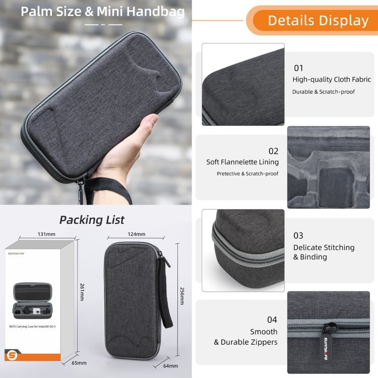 For Insta360 GO 3 Sunnylife Camera Set Storage Bag, For Insta360 GO 3 / GO 3S - ORIWHIZDJI & Insta360 AccessoriesInsta360 GO SeriesProtection & Cases