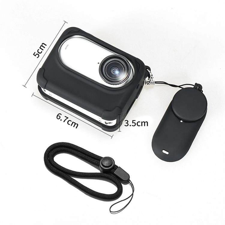 For Insta360 GO 3S Camera Charging Case Silicone Case with Lens Cap & Strap, For Insta360 GO 3S - ORIWHIZDJI & Insta360 AccessoriesInsta360 GO SeriesProtection & Cases