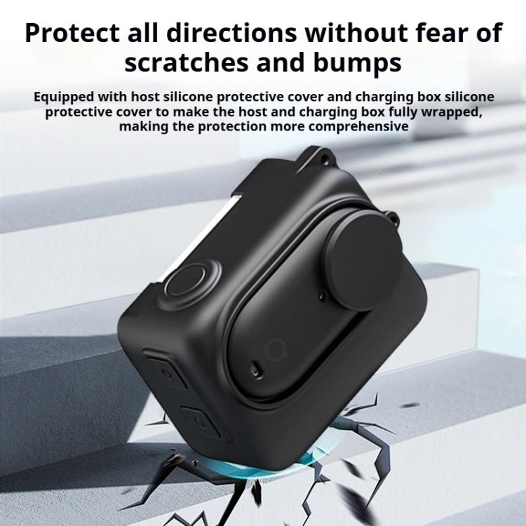 For Insta360 GO 3S Camera Charging Case Silicone Case with Lens Cap & Strap, For Insta360 GO 3S - ORIWHIZDJI & Insta360 AccessoriesInsta360 GO SeriesProtection & Cases