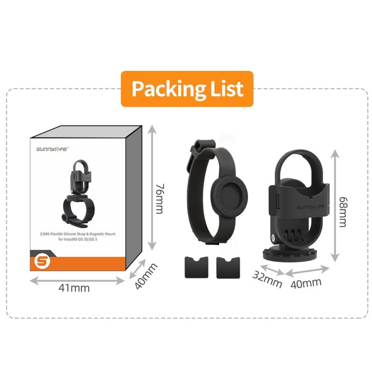 For Insta360 GO 3S / GO 3 Sunnylife Camera Strap Magnetic Mount Drone Mount Silicone Wristband Backpack Stripe, For Insta360 GO 3S / GO 3 - ORIWHIZDJI & Insta360 AccessoriesInsta360 GO SeriesMounts