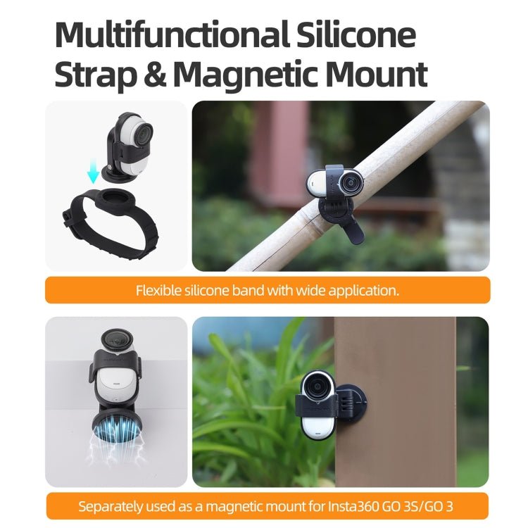 For Insta360 GO 3S / GO 3 Sunnylife Camera Strap Magnetic Mount Drone Mount Silicone Wristband Backpack Stripe, For Insta360 GO 3S / GO 3 - ORIWHIZDJI & Insta360 AccessoriesInsta360 GO SeriesMounts