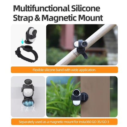For Insta360 GO 3S / GO 3 Sunnylife Camera Strap Magnetic Mount Drone Mount Silicone Wristband Backpack Stripe, For Insta360 GO 3S / GO 3 - ORIWHIZDJI & Insta360 AccessoriesInsta360 GO SeriesMounts