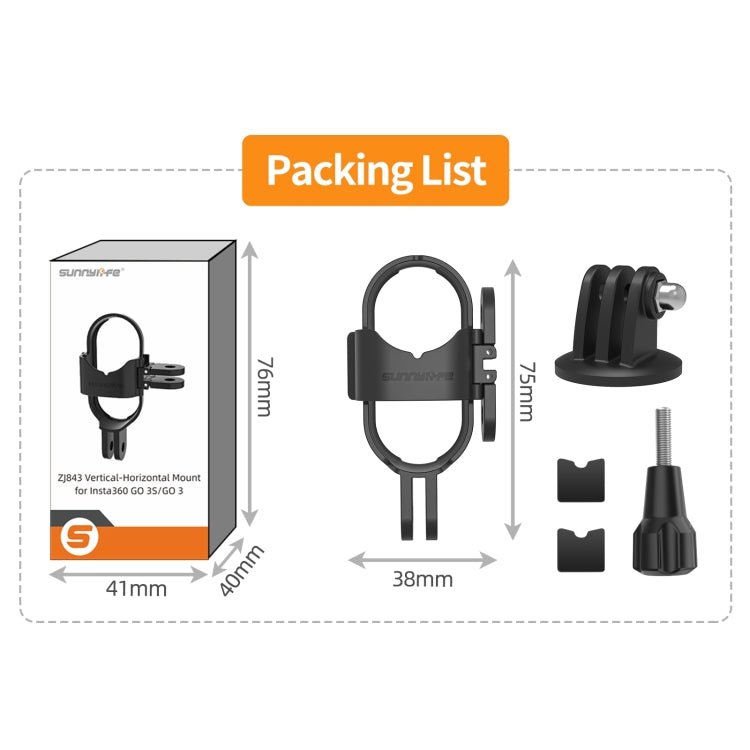 For Insta360 GO 3S / GO 3 Sunnylife Foldable Vertical - Horizontal Mount Adapter Protective Frame Brackets Housing Case, For Insta360 GO 3S / GO 3 - ORIWHIZDJI & Insta360 AccessoriesInsta360 GO SeriesMounts