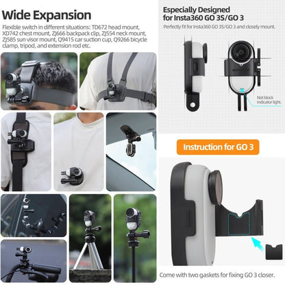 For Insta360 GO 3S / GO 3 Sunnylife Foldable Vertical - Horizontal Mount Adapter Protective Frame Brackets Housing Case, For Insta360 GO 3S / GO 3 - ORIWHIZDJI & Insta360 AccessoriesInsta360 GO SeriesMounts