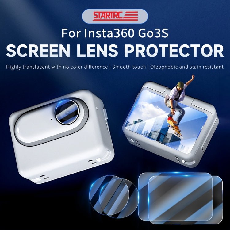 For Insta360 GO 3S STARTRC 2 in 1 2pcs Screen Tempered Glass Film and 2pcs Lens TPU Film, For Insta360 GO 3S - ORIWHIZDJI & Insta360 AccessoriesInsta360 GO SeriesProtection & Cases