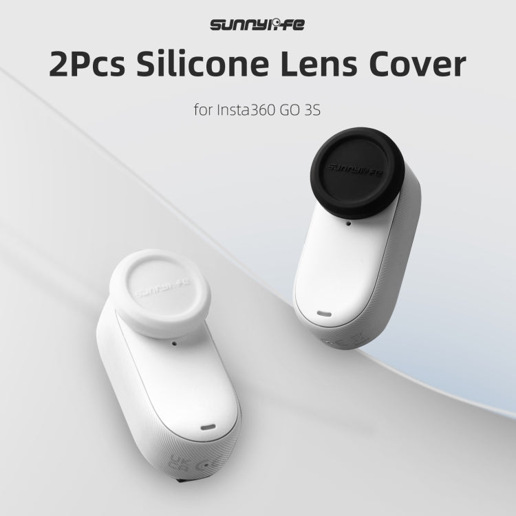 For Insta360 GO 3S Sunnylife 2pcs Black and White Scratch - resistant Lens Protective Cap, Lens Protective Cap - ORIWHIZDJI & Insta360 AccessoriesInsta360 GO SeriesLen Accessories