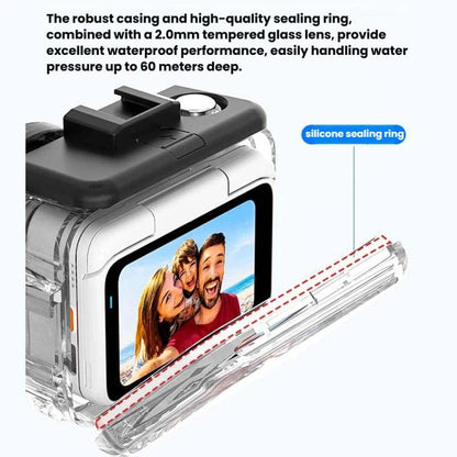For Insta360 GO Ultra 60m Waterproof Case Kit Dive Housing With Dual Cold Shoe - ORIWHIZDJI & Insta360 AccessoriesInsta360 GO SeriesProtection & Cases