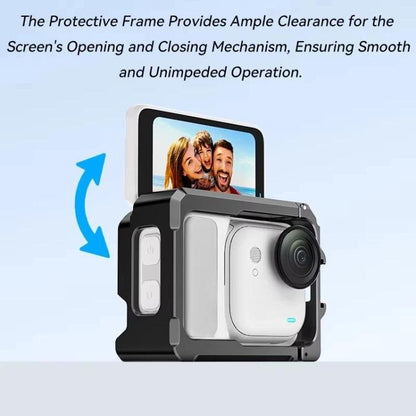 For Insta360 GO Ultra Aluminum Alloy Cage with Dual Cold Shoe Mount Shockproof Protective Frame, Aluminum Alloy Cage - ORIWHIZDJI & Insta360 AccessoriesInsta360 GO SeriesMounts