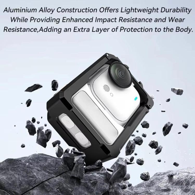 For Insta360 GO Ultra Aluminum Alloy Cage with Dual Cold Shoe Mount Shockproof Protective Frame, Aluminum Alloy Cage - ORIWHIZDJI & Insta360 AccessoriesInsta360 GO SeriesMounts