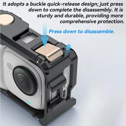 For Insta360 GO Ultra Aluminum Alloy Cage with Dual Cold Shoe Mount Shockproof Protective Frame, Aluminum Alloy Cage - ORIWHIZDJI & Insta360 AccessoriesInsta360 GO SeriesMounts